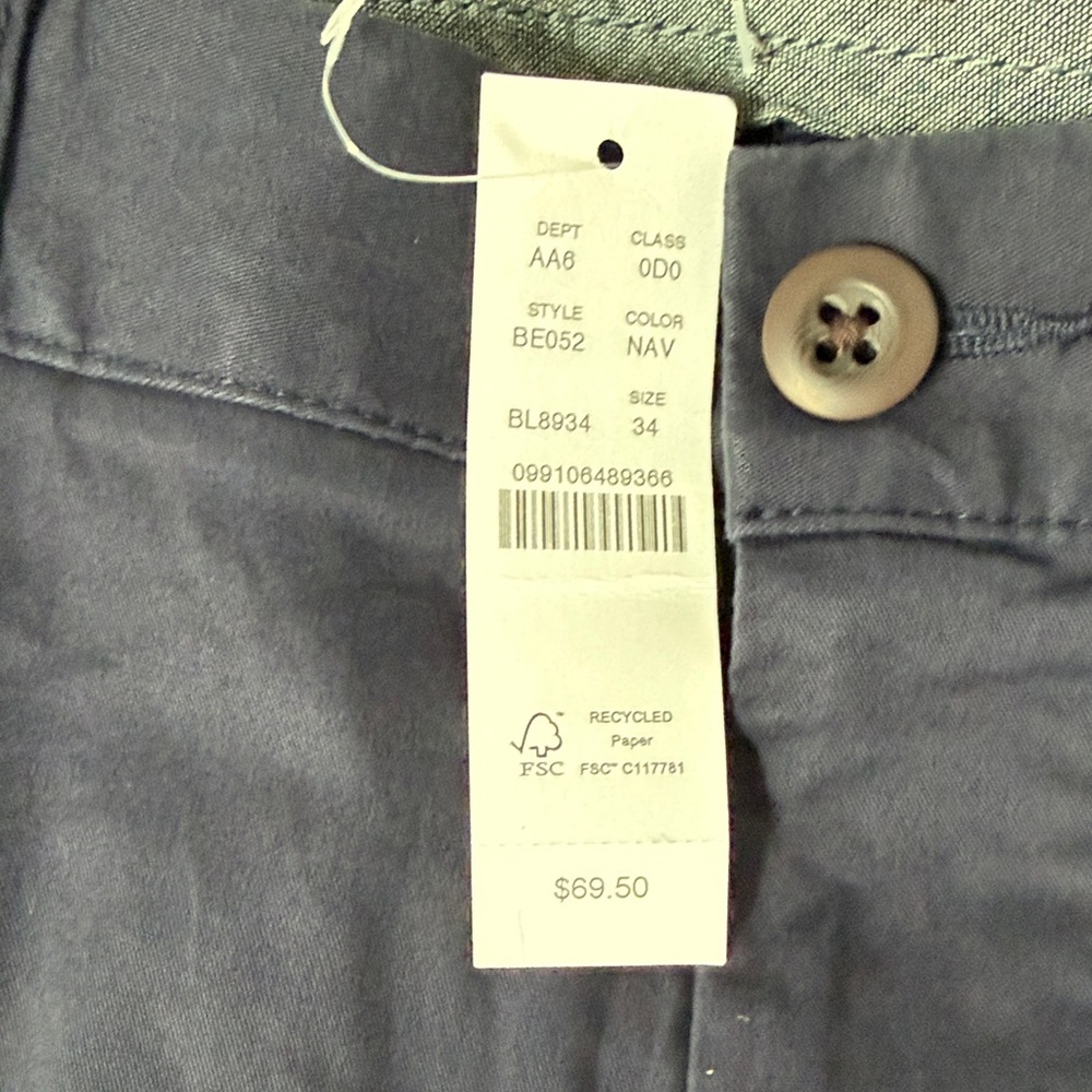 J. Crew Men’s Flat Front Shorts Navy - Picture 4 of 9